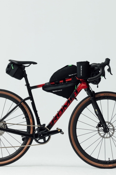 PAK.IN torby bikepackingowe na rowerze gravel – frame bag, saddle bag, feed bag, handlebars bag
